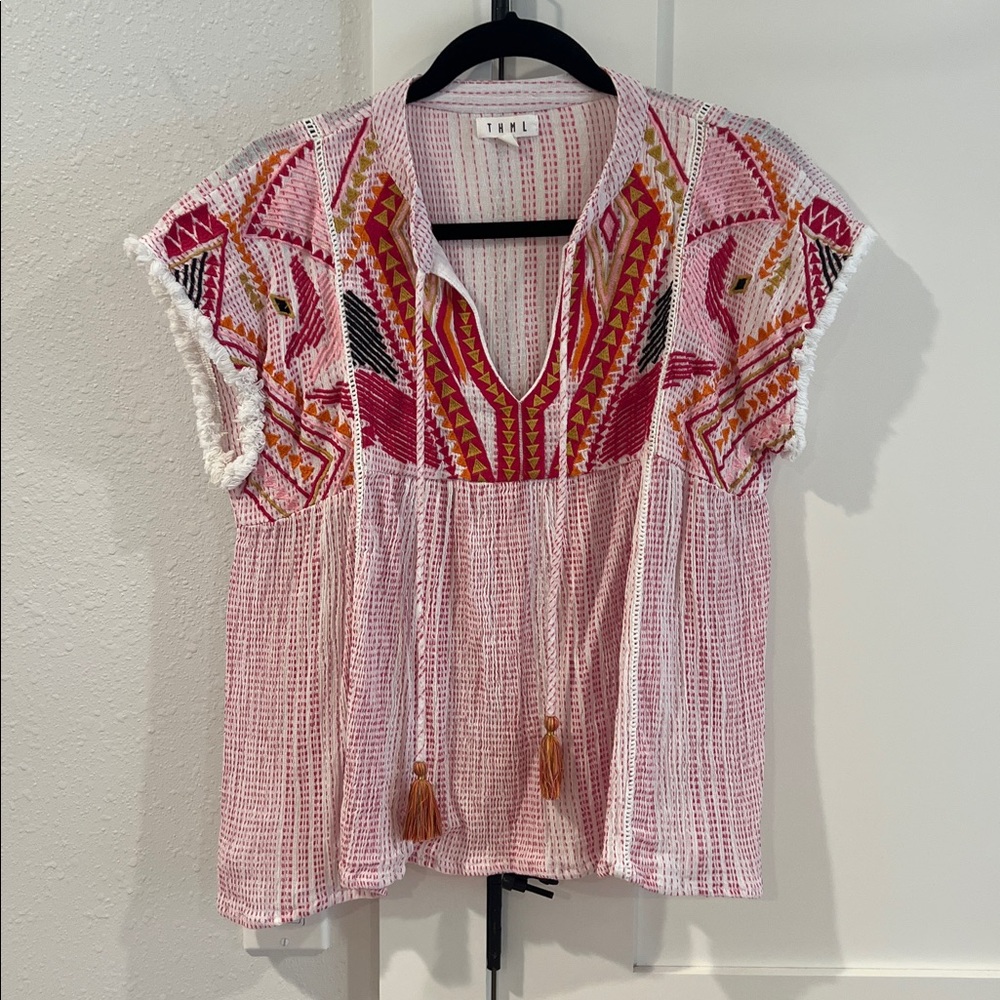 THML Pink and White Top